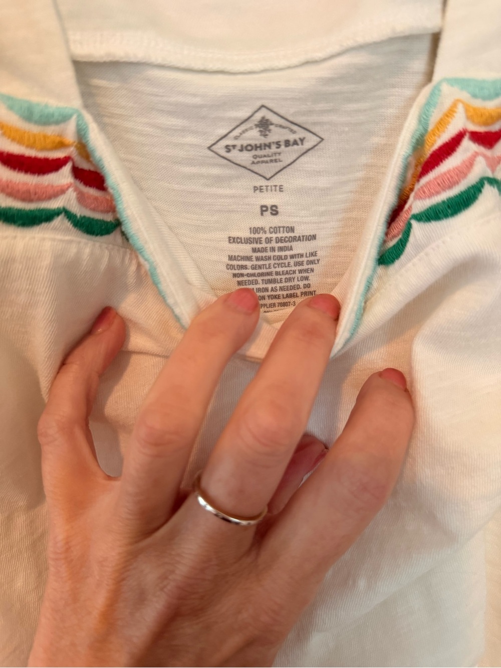 Boho Embroidered Ruffle Sleeve Top white Girlhoodcore petite small - Picture 4 of 6